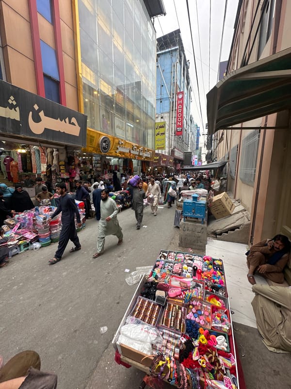 Daily street life documented in Quetta's commercial districts