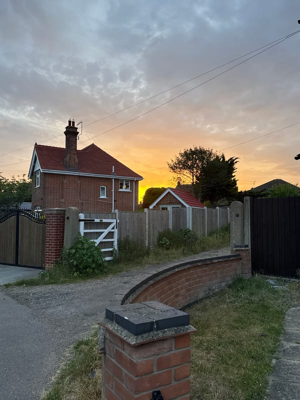 Sunset documented along Great Yarmouth highway May 28
