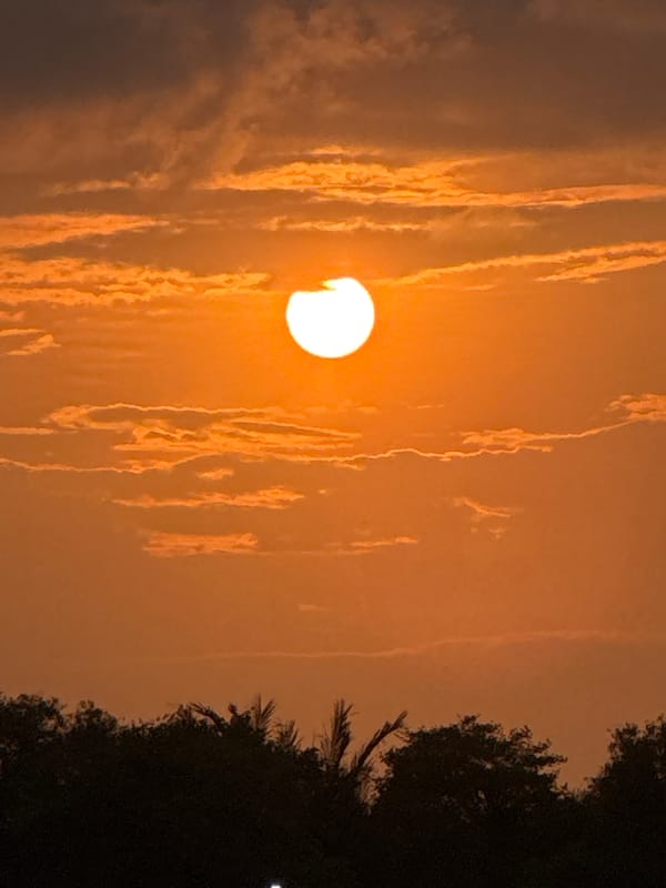 Sunset over Grong Grong Capa, clouds catching the last light