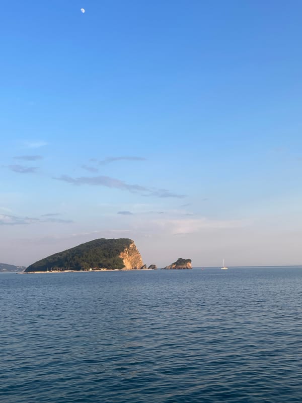 Daytime moon and coastal scenery witnessed May 26