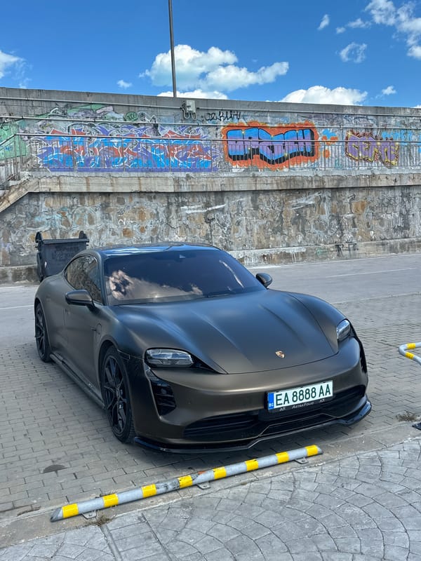 Porsche spotted at Varna marina amid docked sailboats