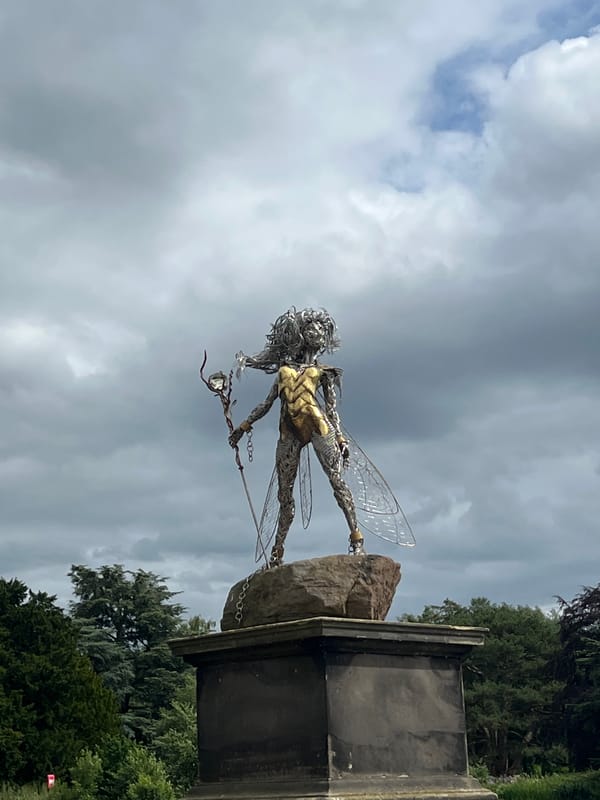 Sculptures and formal gardens at a Stafford heritage site