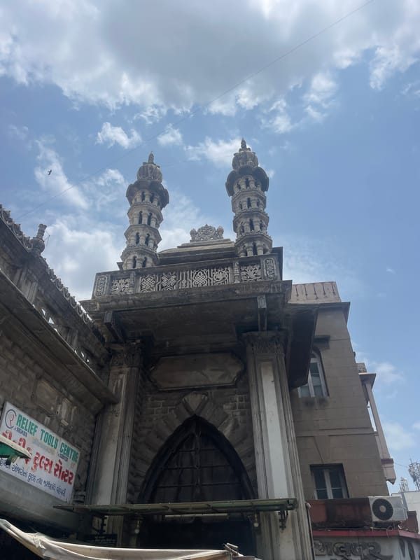 Ahmedabad's old city: mosques, market stalls, and street vendors