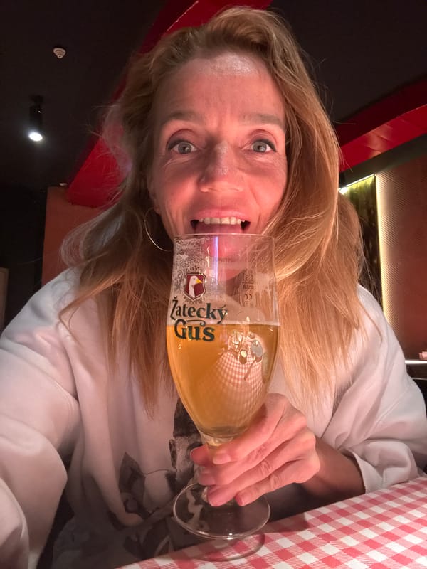 Afternoon beer drinking captured at Tashkent restaurant