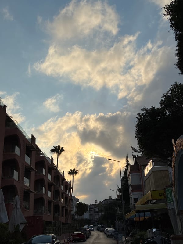 Street scenes and cable cars over Alanya on a summer morning