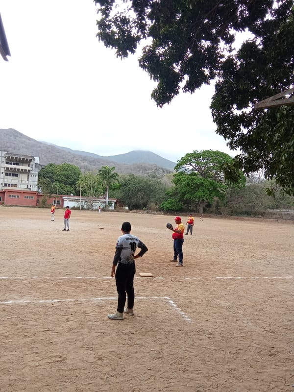 Evening baseball game played in Las Barrancas, Venezuela