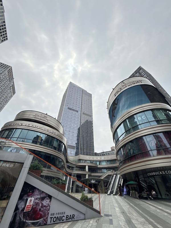 Morning street life documented in Liangjiang, China commercial district