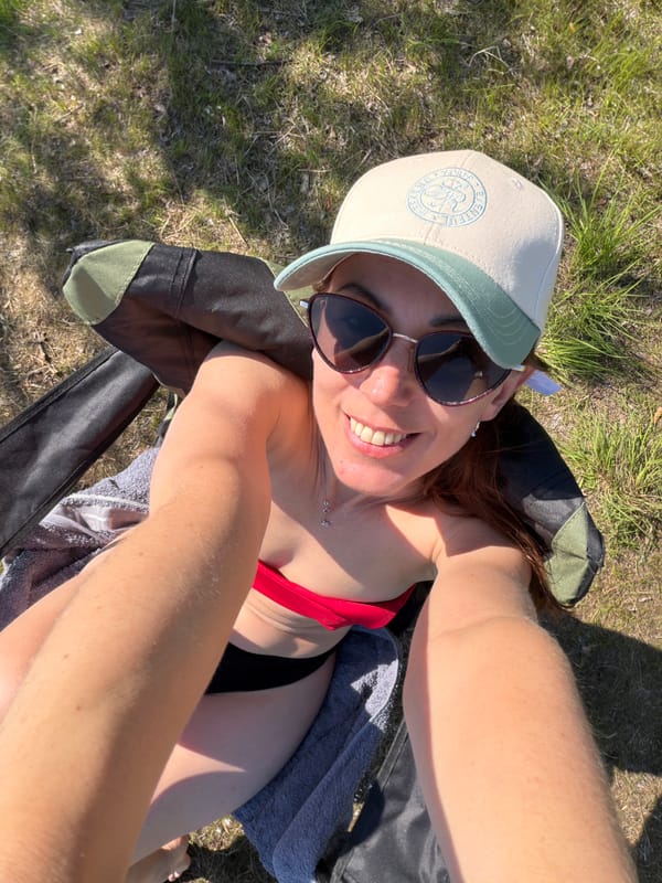 Woman poses for selfie in bathing suit in Birobidzhan