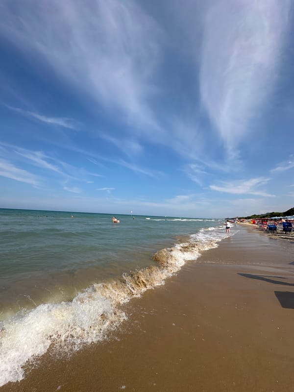 Summer afternoon at a beach club on the Adriatic, Pineto