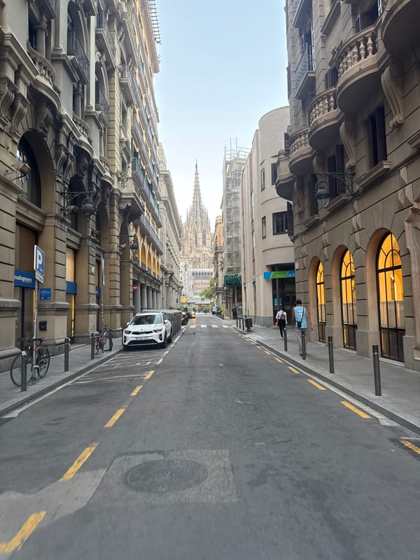 Street scene near Barcelona Cathedral, Gothic Quarter
