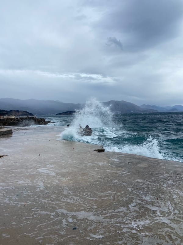 Rough seas batter Montenegro's rocky Adriatic coastline