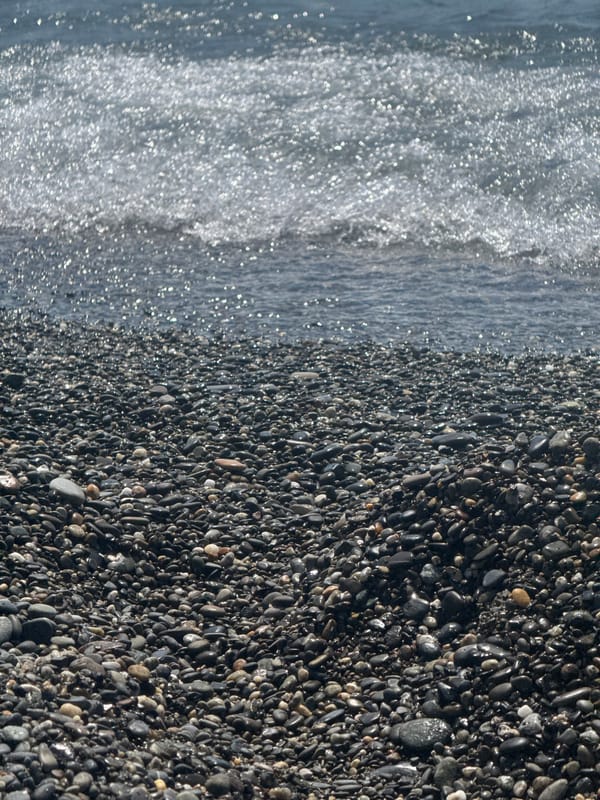 Summer afternoon on Sochi's Black Sea pebble beach