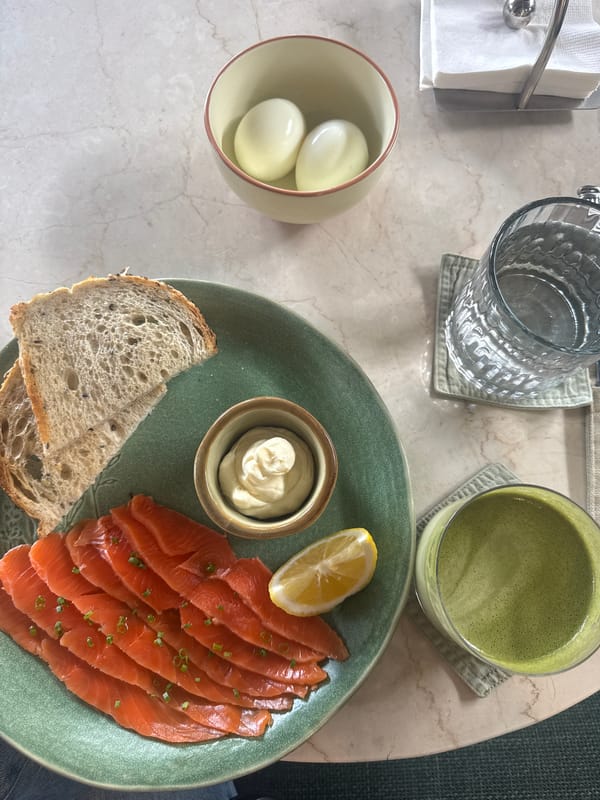 Breakfast served at Ubud restaurant features smoked salmon