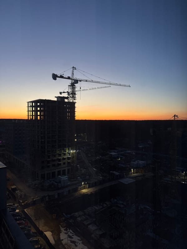 Everyday moments documented in Izhevsk: construction site and family photos