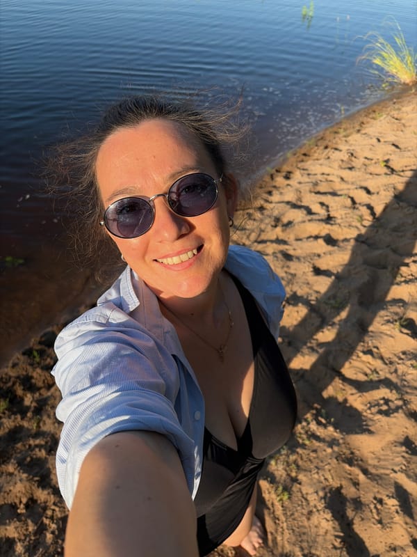Summer day on a Russian river — swimming, shore, and fish cages