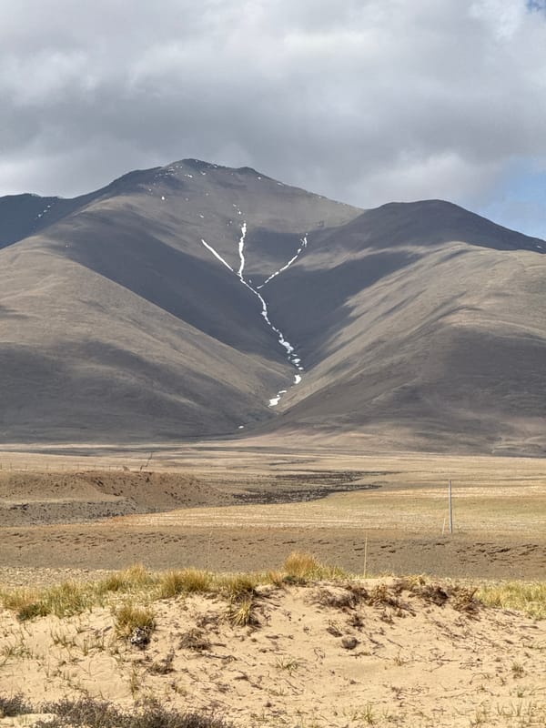 Stark mountain landscape documented near Zhongba, China