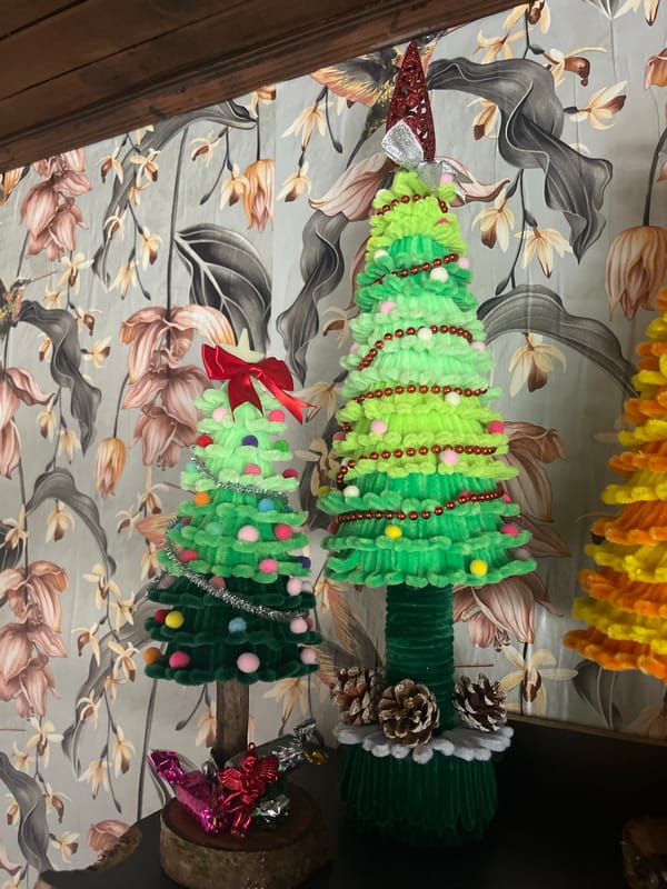 Handmade holiday decorations displayed in Bulgarian home
