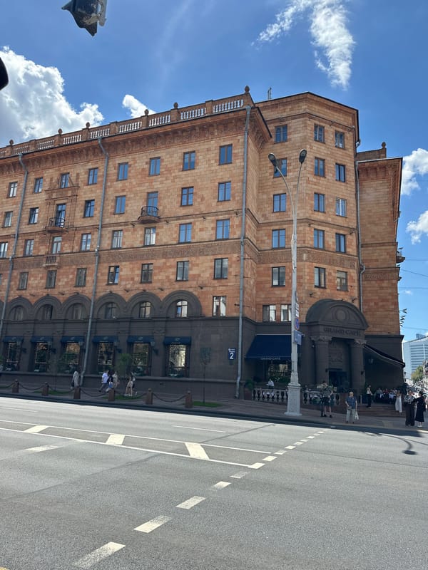 Morning stroll along Minsk's grand Independence Avenue