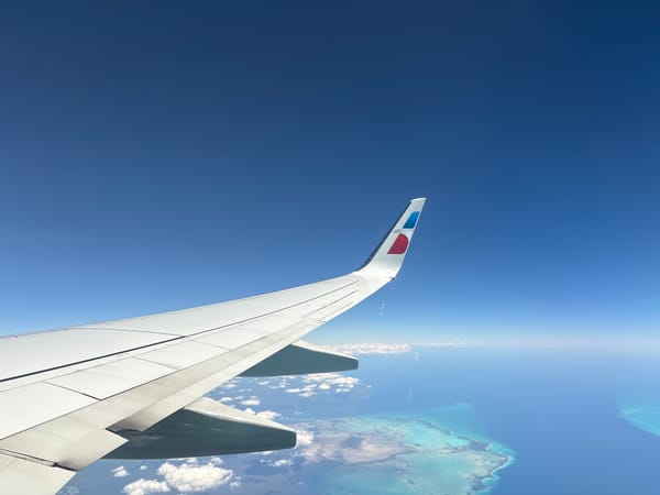 American Airlines passenger photographs aerial view over Cuba