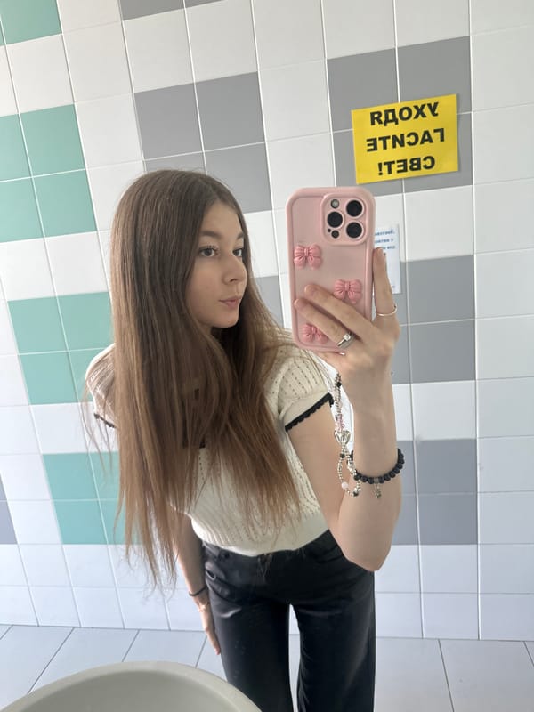 Woman documents visit to public building in Kazan