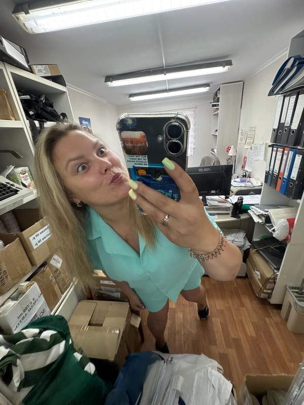 Casual selfies in a Noviy, Russia office space