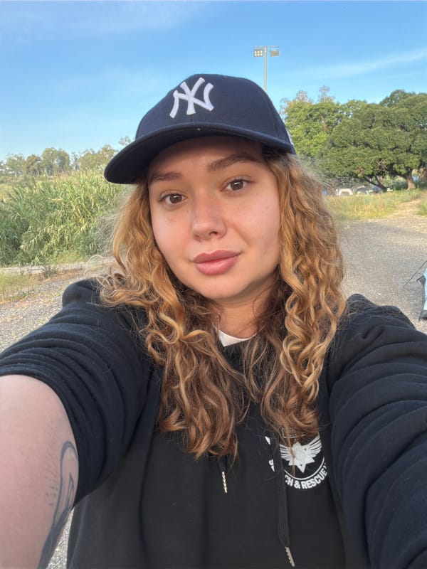 Woman takes selfie in Yankees cap in northern Israel