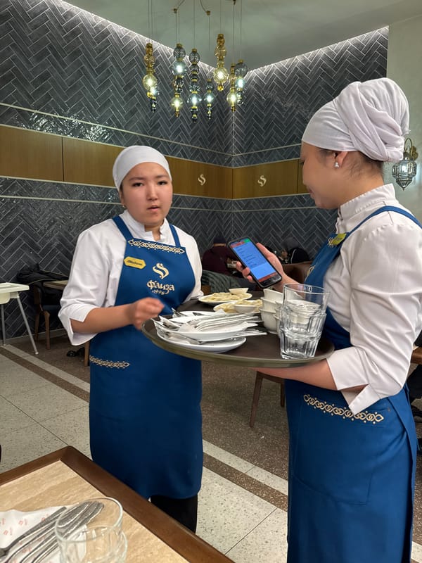 Midday dining scene documented at Bishkek restaurant