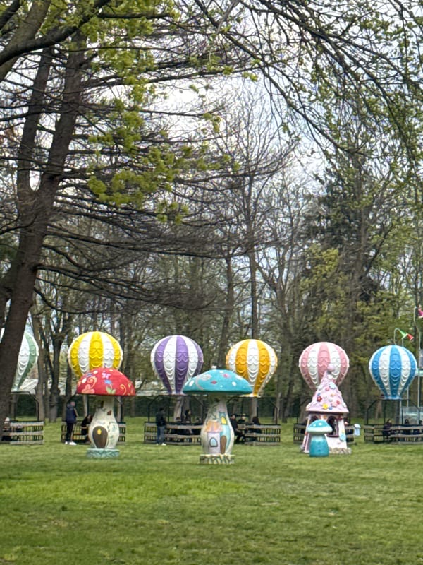 Spring morning captures peaceful park life in Craiova, Romania