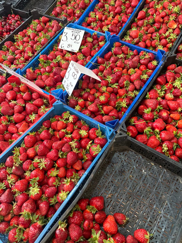Fresh produce market documented in Ruse, Bulgaria morning hours