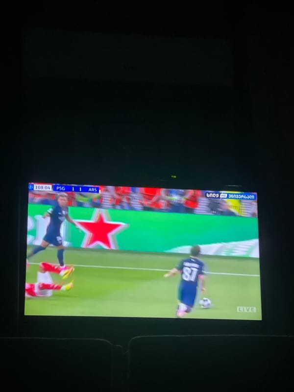 PSG-Arsenal soccer match broadcast watched in Tbilisi during extra time
