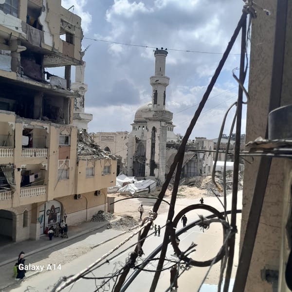 Morning views document damaged buildings in Khan Yunis