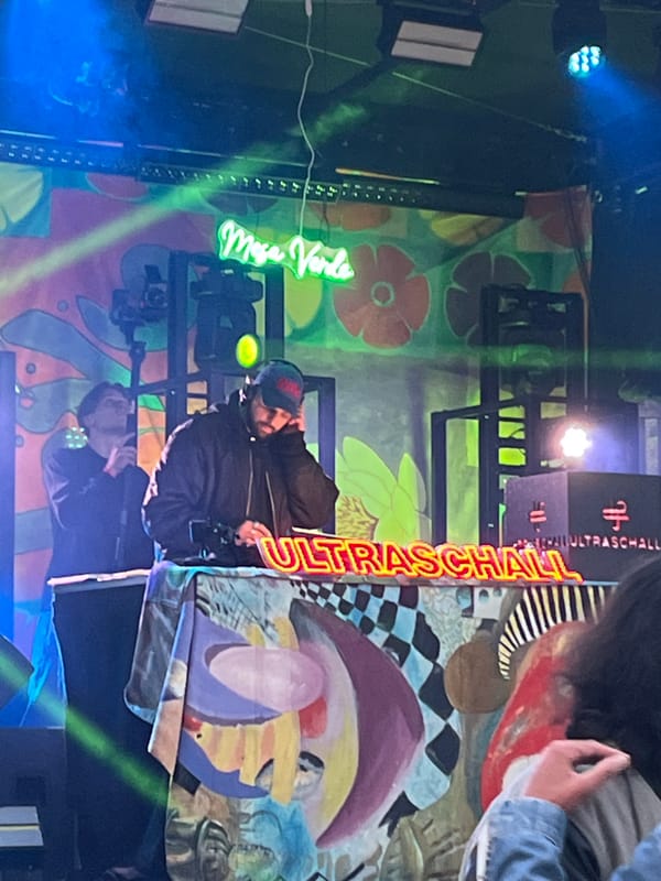 DJ performs at outdoor evening event in Luxembourg City