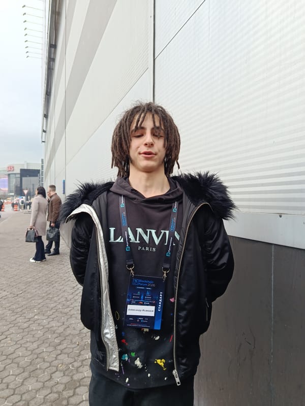 Young man in designer hoodie spotted on Moscow walkway