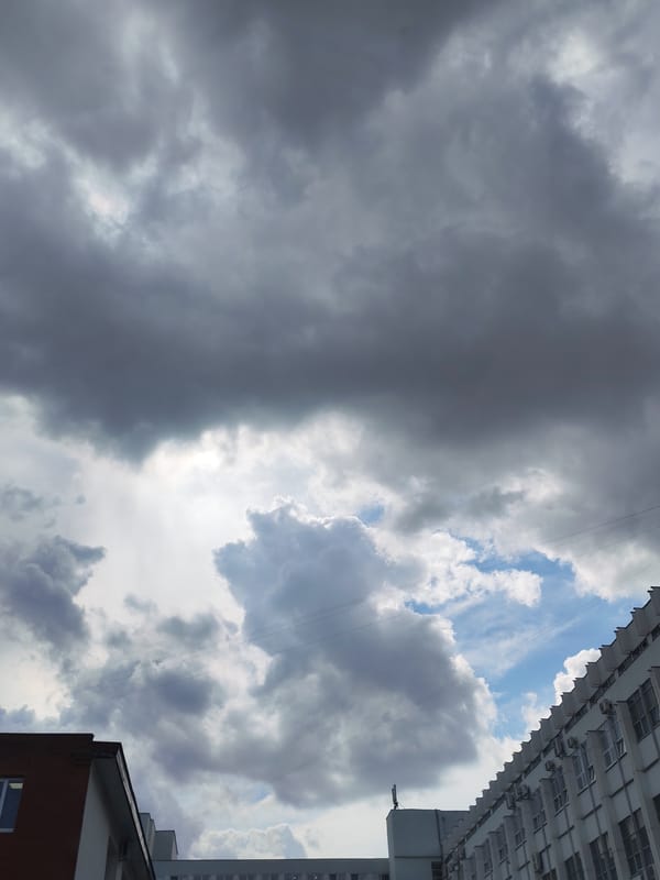 Dramatic storm clouds gather over Izhevsk, Russia