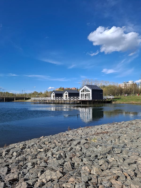 Quiet moments captured along Irkutsk waterfront buildings