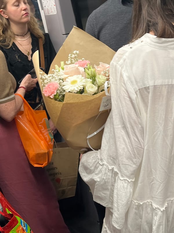 Lyon Afternoon: Flowers and Restaurant Scene Captured