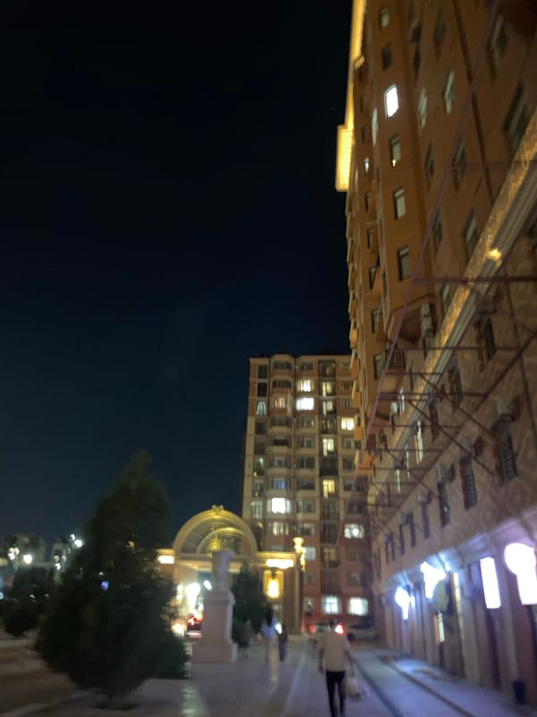 A lit-up Aktau night, inside and out