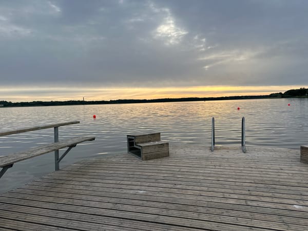 Evening lakeside pier visit documented in Tallinn Estonia