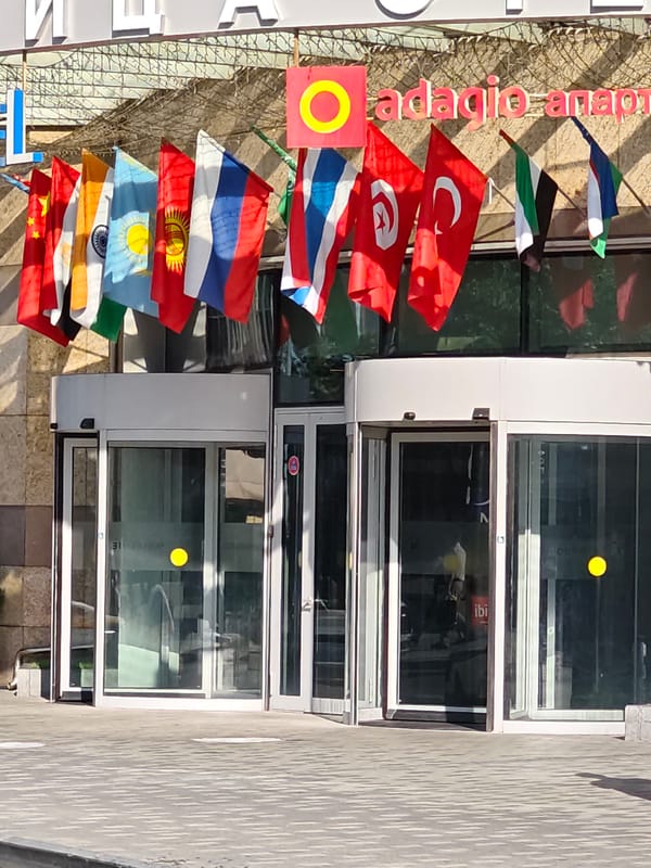 Morning stroll through Moscow City's glass and steel business district