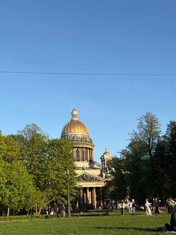 Spring afternoon captured around St. Isaac's Cathedral in Saint Petersburg