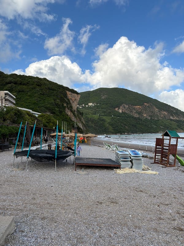 Rocky beach scene documented in Prijevor, Montenegro