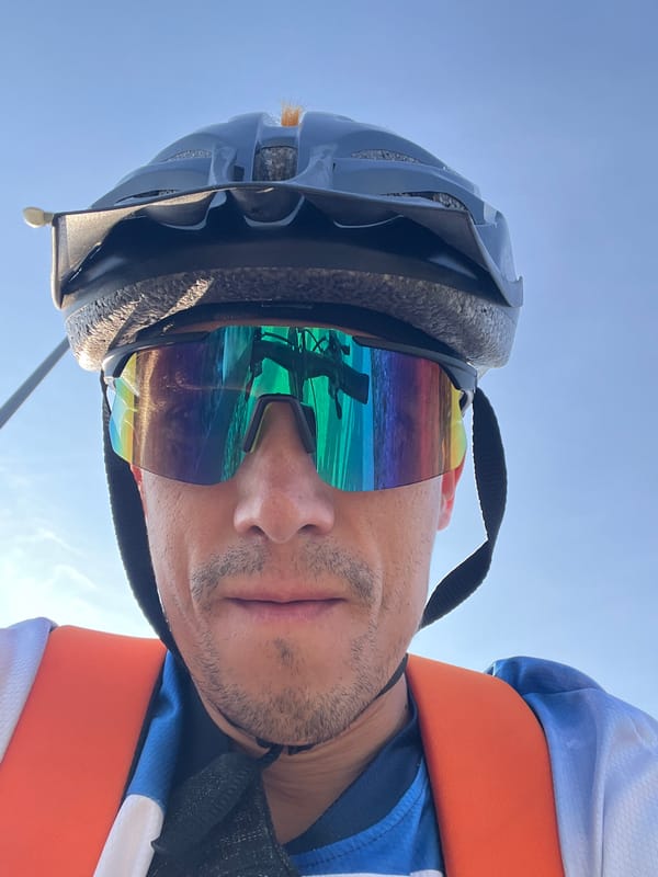 Cyclist takes selfies mid-ride in Chaikovsky, Russia