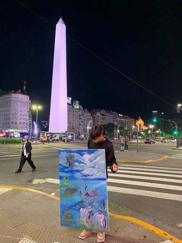 Early morning street scenes captured around Buenos Aires Obelisco