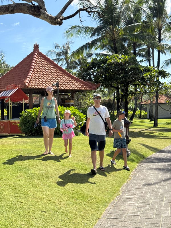 Early morning scenes at Grand Hyatt Bali resort area