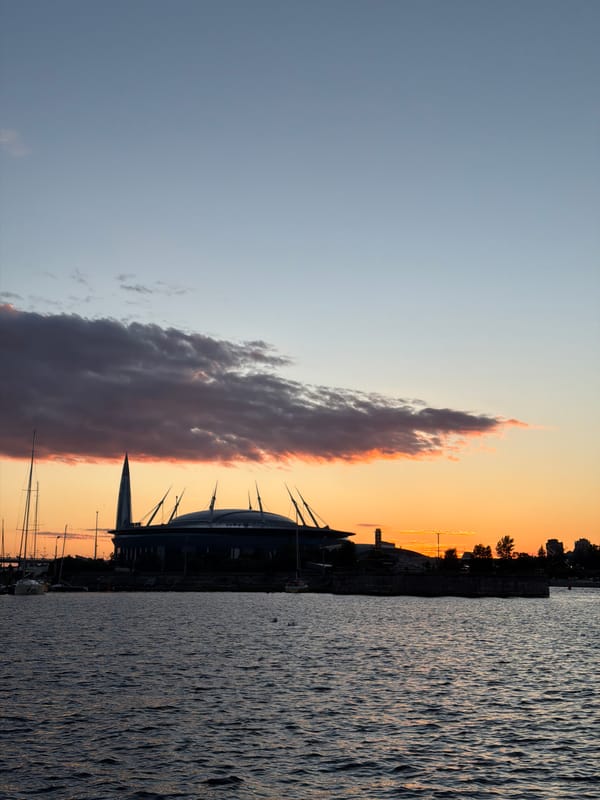 Sailing regatta off Saint Petersburg at golden hour