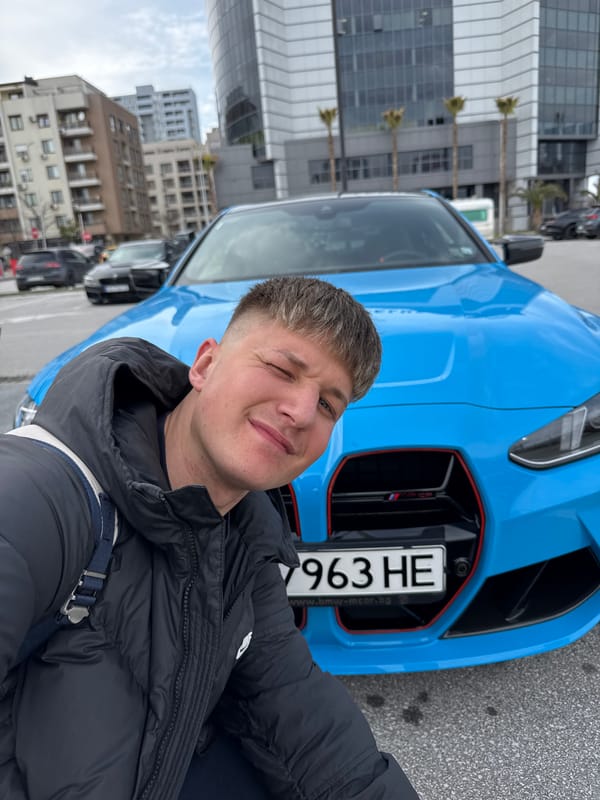 Casual selfies and car spotting captured in Plovdiv