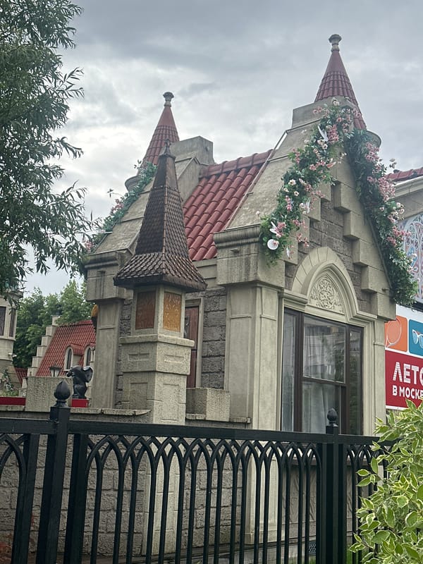 Castle-themed Moscow venue hosts outdoor aerobics and scooter parking