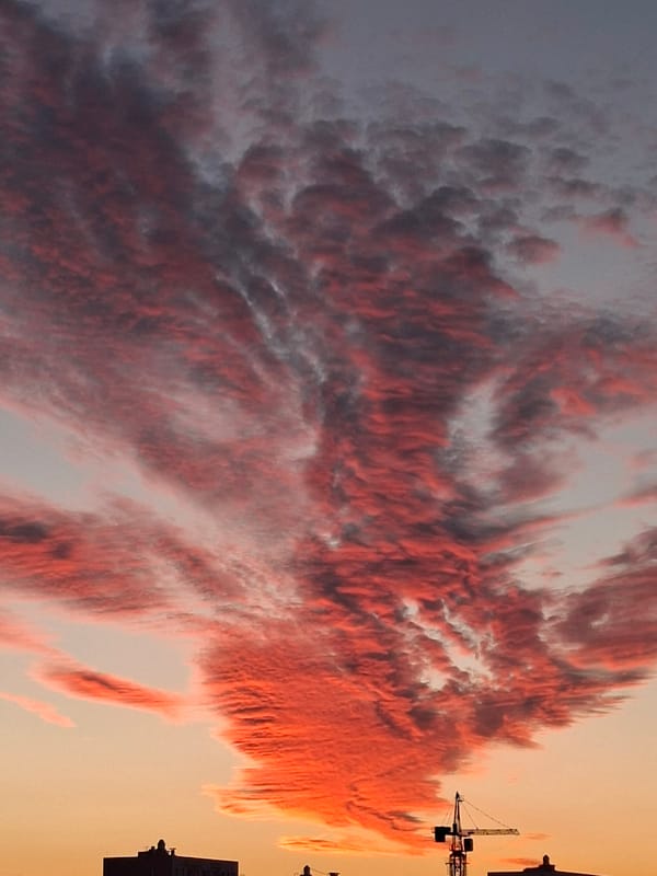 Izhevsk sunset lights up the suburban skyline