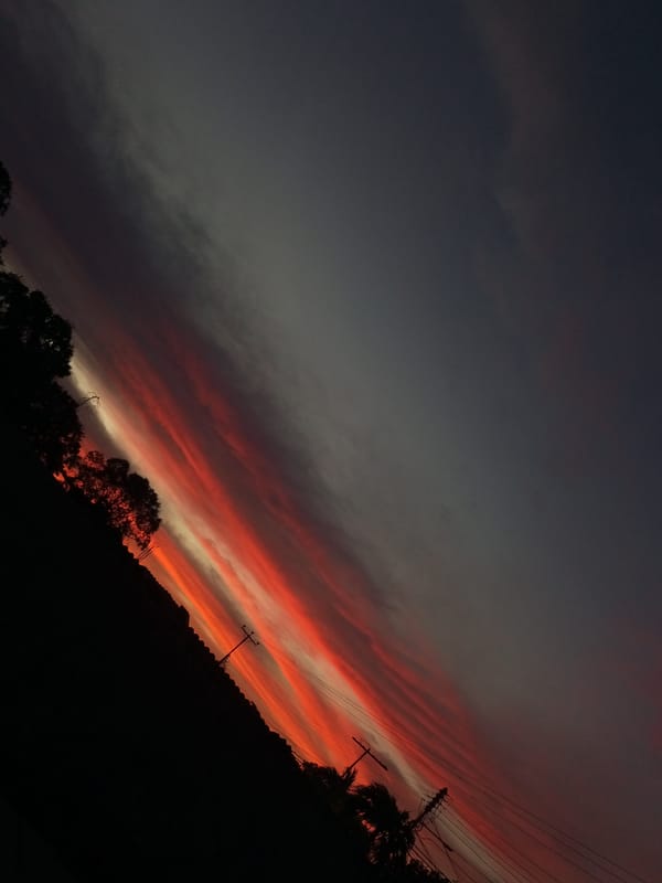 Dramatic sunset photographed over Juan Griego, Venezuela