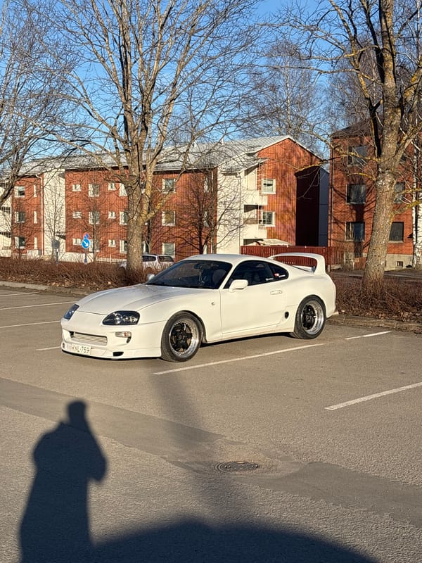 White Toyota Supra spotted parked in Lappeenranta Finland